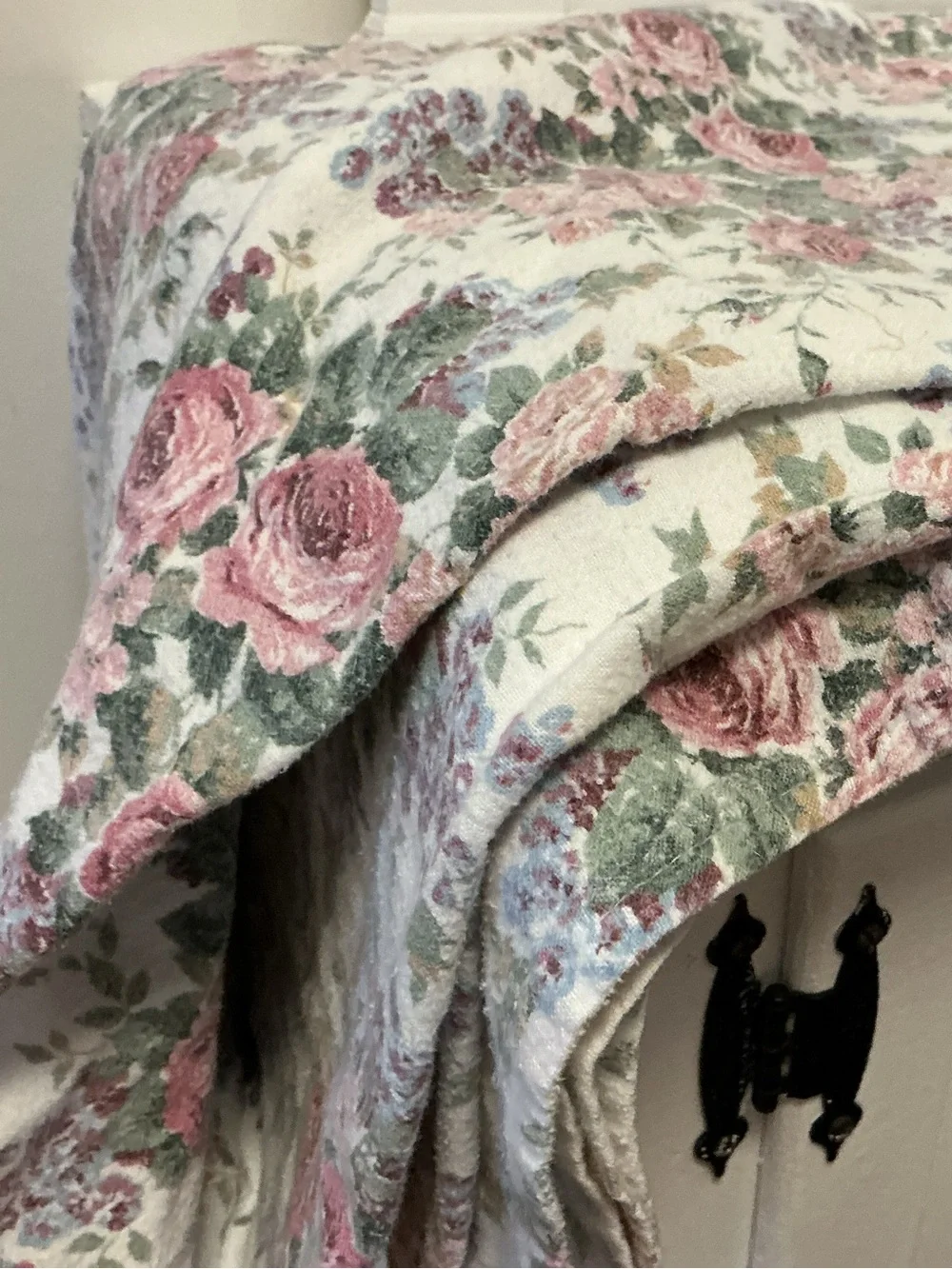 Vintage Shabby Chic 100% Cotton Flannel Sheet Set
